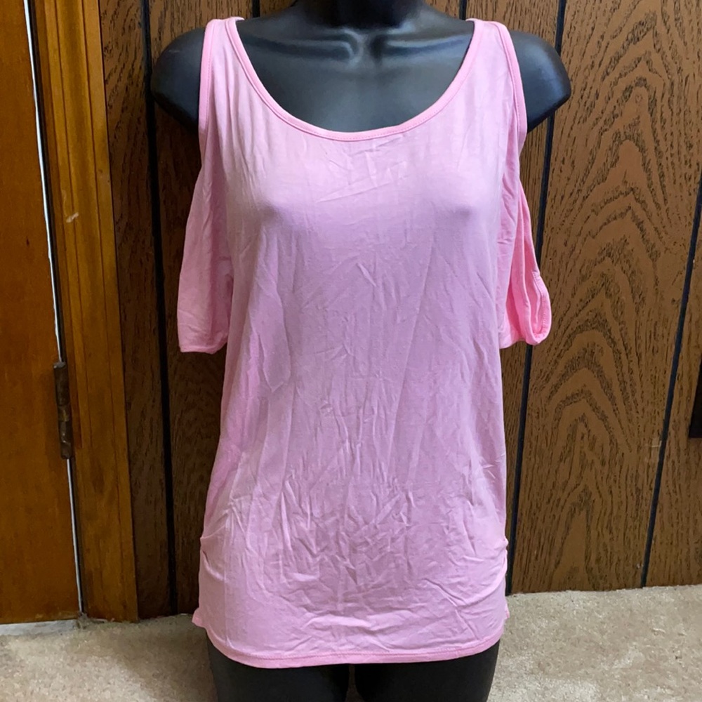 Pink Cold Shoulder Blouse.